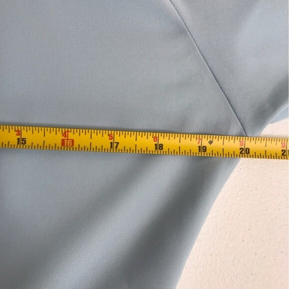 Halston Satin Trim Chiffon Bath Robe Light Blue Attached Tie Women Size Medium - Picture 14 of 16